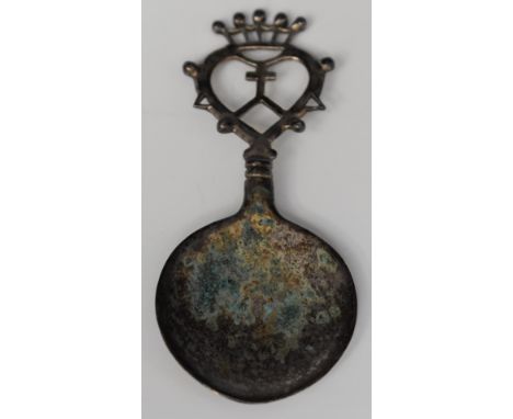 Edward VII John Maitland Talbot Arts &amp; Crafts Scottish hallmarked silver caddy spoon, Edinburgh 1908, length 8.5cm, weigh