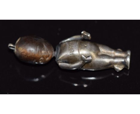 WW1 silver 'fumsup' charm, 2.8cm