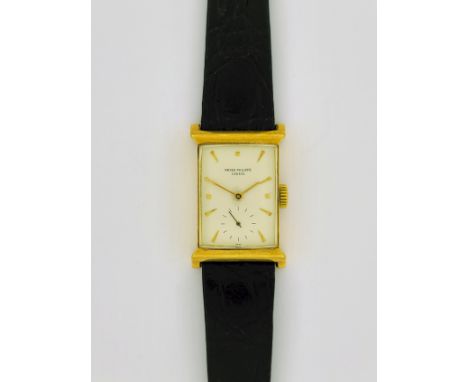 Patek Philippe &amp; Cie, Geneve, No. 974694, case No. 672626, Ref. 2404, sold on the Dec. 22, 1952. Fine and rare rectangula