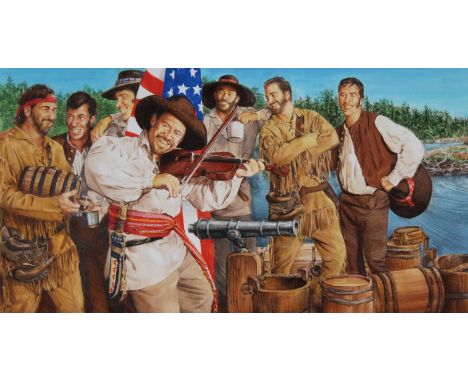 Paul Calle (American, 1928 - 2010) and Chris Calle (American, B. 1961) "First 4th of July" Signed lower right. Original Mixed