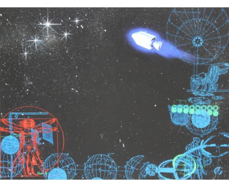 Paul Calle (American, 1928 - 2010) and Chris Calle (American, B. 1961) "25th Anniversary of the First Man on the Moon" Signed