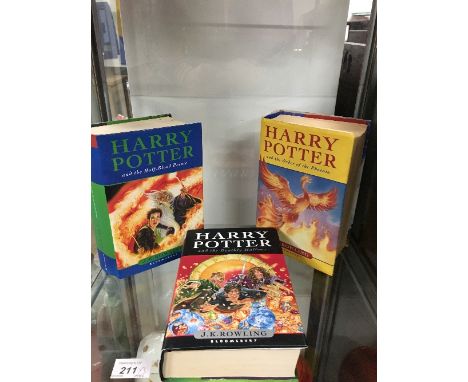 3 BOOKS FROM HARRY POTTER  - ORDER OF THE PHEONIX    HALF BLOOD PRINCE    AND DEATHLY HALLOWS  ALL BY BLOOMSBURY 