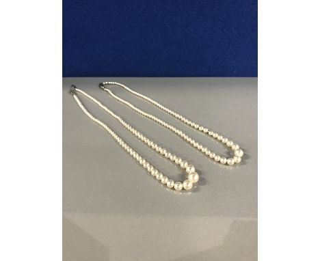 2 CULTURED PEARL NECKLACES