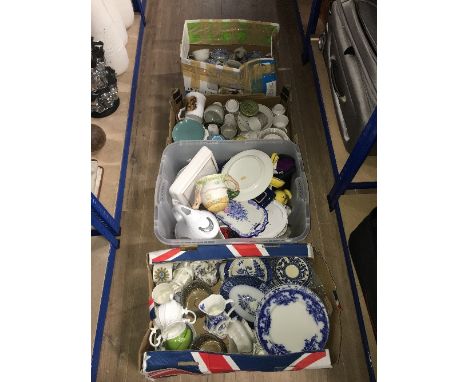 4 BOXES OF ASSORTED GOODS INCLUDING POOLE POTTERY