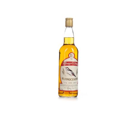 MANNOCHMORE MANAGERS DRAM AGED 18 YEARS Single Malt Scotch Whisky Refill sherry cask matured, bottle no. 1206 of 1800, signed
