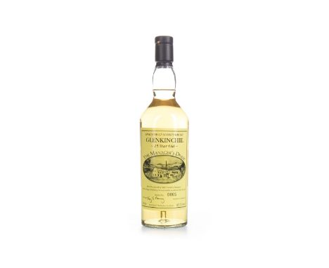 GLENKINCHIE THE MANAGERS DRAM AGED 15 YEARS Single Malt Scotch Whisky Bottled November 2010, bottle no. 865. 70cl, 60.1% volu
