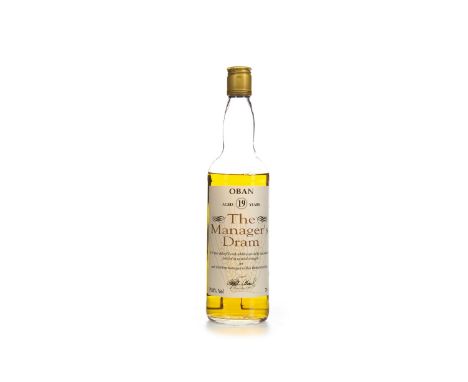 OBAN MANAGERS DRAM AGED 19 YEARS - LOW FILL Single Malt Scotch Whisky Matured in a refill cask, signed December 1995. 70cl, 5