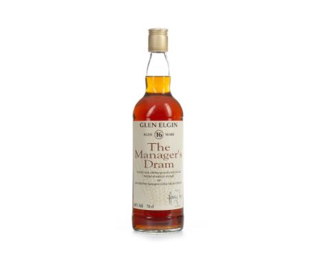 GLEN ELGIN MANAGERS DRAM AGED 16 YEARS Single Malt Scotch Whisky Sherry cask matured, signed 31 October 1993. 70cl, 60% volum