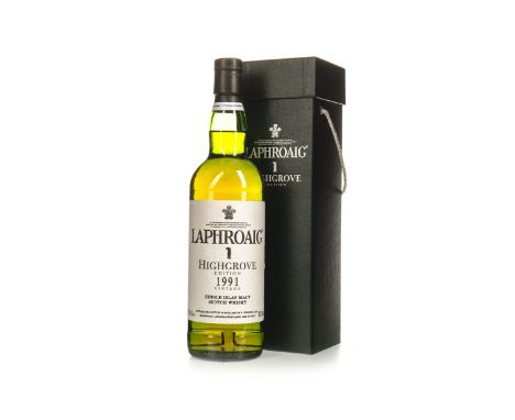LAPHROAIG 1991 HIGHGROVE Single Malt Scotch Whisky 70cl, 43% volume, in box.