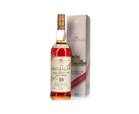 MACALLAN 10 YEARS OLD 100 PROOF Single Malt Scotch Whisky Matured in sherry wood. 70cl, 57% volume, in carton.