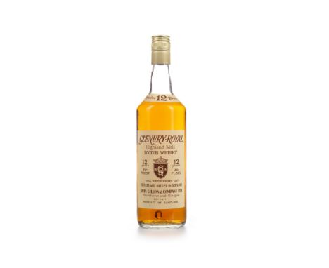GLENURY-ROYAL 12 YEARS OLD Single Malt Scotch Whisky 26 2/3 fl.oz, 70° proof.