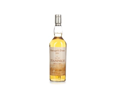 TEANINICH THE MANAGER'S DRAM AGED 17 YEARS Single Malt Scotch Whisky Bottled September 2001, bottle no. 1583. 70cl, 58.3% vol
