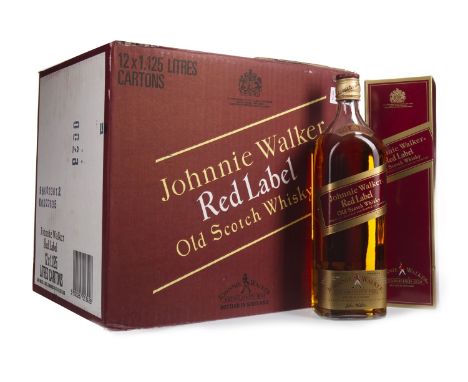 JOHNNIE WALKER RED LABEL - 1.125 LITRE (12) Blended Scotch Whisky 1.125 litres, 43% volume, in carton. Twelve bottles.