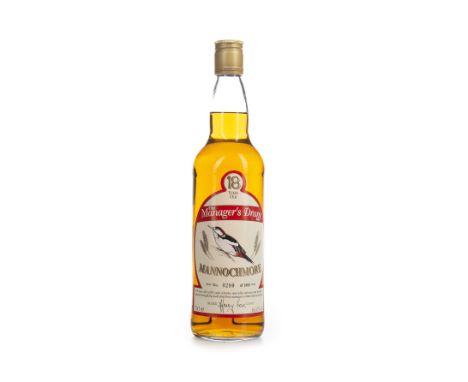 MANNOCHMORE MANAGERS DRAM AGED 18 YEARS Single Malt Scotch Whisky Refill sherry cask matured, bottle no. 280 of 1800, signed 