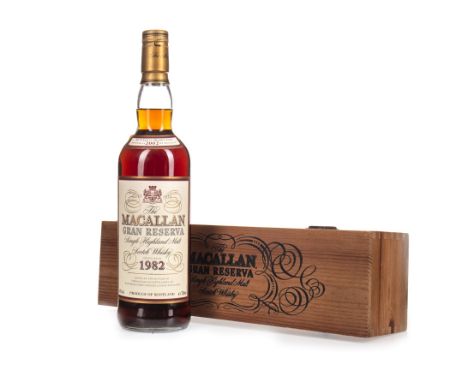 MACALLAN 1982 GRAN RESERVA Single Malt Scotch Whisky Matured in sherry wood, bottled 2002. 700ml, 40% volume, in wooden box.