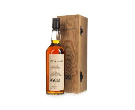 BENRINNES AGED 15 YEARS FLORA &amp; FAUNA Single Malt Scotch Whisky 70cl, 43% volume, in wooden box.