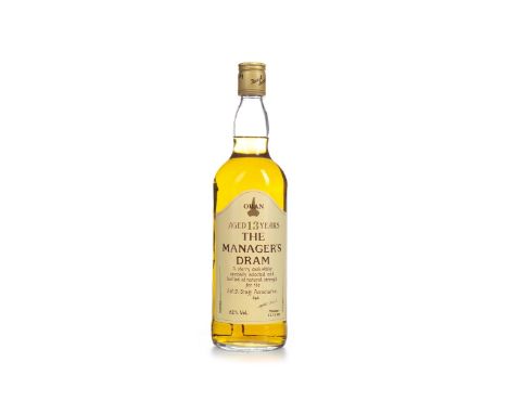 OBAN THE MANAGERS DRAM AGED 13 YEARS ~ Single Malt Scotch Whisky Matured in sherry casks, signed on 17 November 1990. 750ml, 