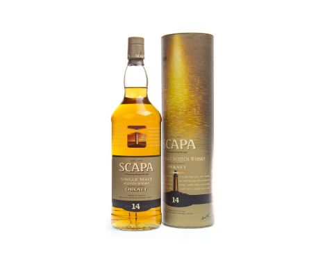 SCAPA AGED 14 YEARS ONE LITRE Single Malt Scotch Whisky One litre, 40% volume, in tube.