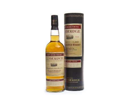 GLENMORANGIE PORT WOOD FINISH Single Malt Scotch Whisky Finished in port pipes. 70cl, 43% volume, in tube.