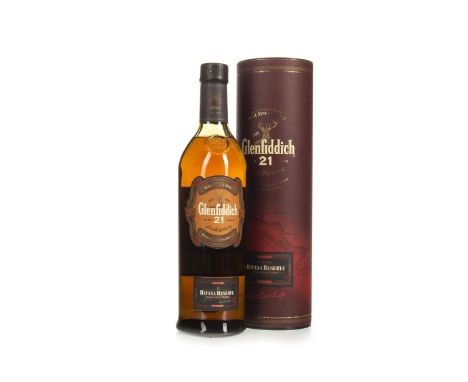 GLENFIDDICH HAVANA RESERVE AGED 21 YEARS Single Malt Scotch Whisky Finished in Cuban Rum casks. 70cl, 40% volume, in tube.
