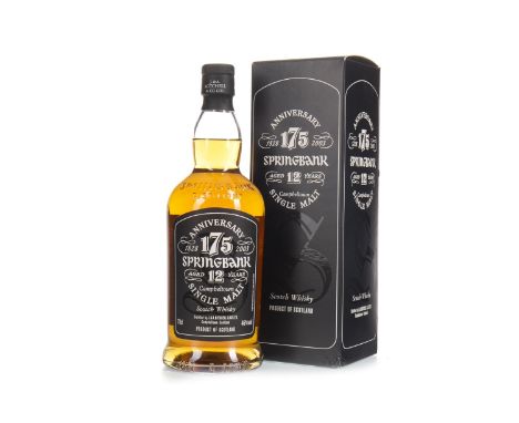 SPRINGBANK 175TH ANNIVERSARY AGED 12 YEARS Single Malt Scotch Whisky One of 12,000 bottles. 70cl, 46% volume, in carton.
