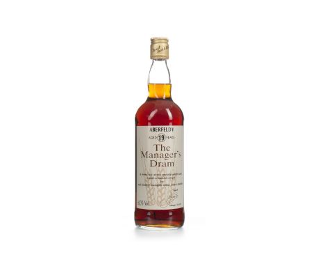ABERFELDY MANAGERS DRAM AGED 19 YEARS Single Malt Scotch Whisky Matured in a sherry cask, signed 20 October 1991. No capacity