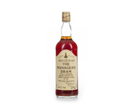 GLEN ELGIN MANAGERS DRAM AGED 15 YEARS Single Malt Scotch Whisky Matured in sherry casks, signed 28 January 1988. No capacity