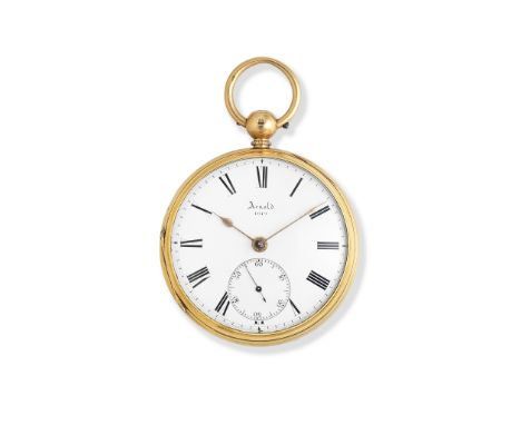 J. R. Arnold, London. An 18K gold key wind open face chronometer pocket watchDate: Late 18th century and laterMovement: Gilt 