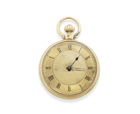 J.R. Arnold, A rare gold open face pocket watch with Prest keyless winding systemDate: Circa 1850Movement: Gilt full plate, E