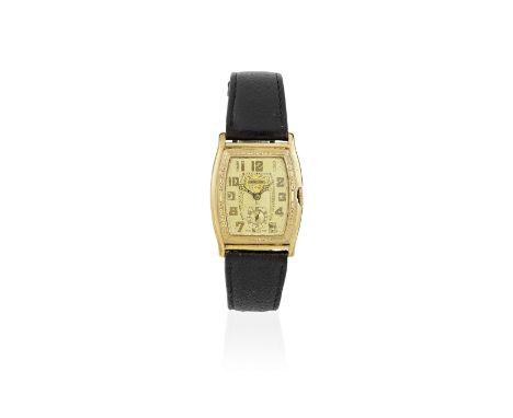 Rolex. A gilt metal manual wind tonneau form wristwatchDate: Circa 1941Movement: 15-jewel manual windDial: Silvered, luminous