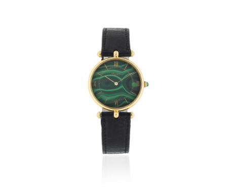 Piaget for Van Cleef &amp; Arpels. A lady's 18K gold and malachite manual wind wristwatchModel: ClassiqueDate: Circa 1990Move
