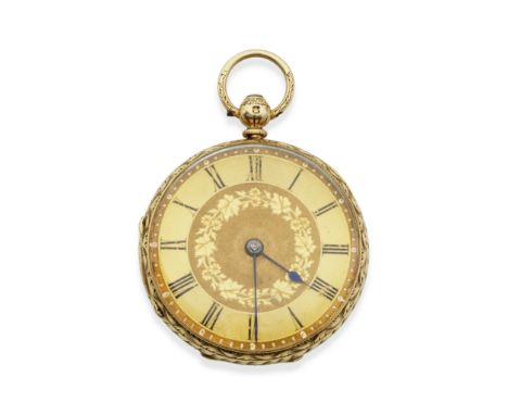 Smith, Huddersfield. An 18K gold key wind open face pocket watchDate: Chester Hallmark for 1857Movement: Gilt full plate Engl