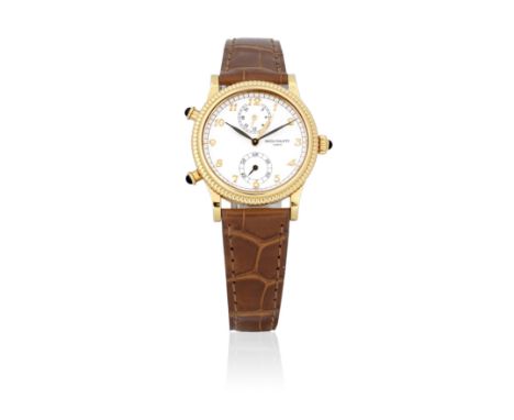 Patek Philippe. A lady's fine 18K gold manual wind wristwatch with dual time zoneModel: Travel TimeReference: 4864R-001Date: 