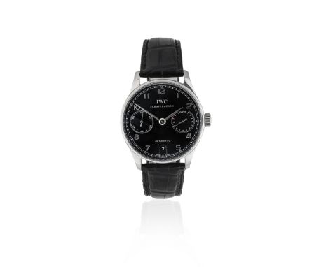 IWC. A stainless steel automatic calendar wristwatch with 7 day power reserveModel: PortugueseReference: 5001Date: Circa 2005