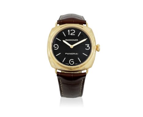 Panerai. An 18K rose gold manual wind cushion form wristwatchModel: RadiomirReference: PAM 231, OP6658, BB1223849 J102/500Dat