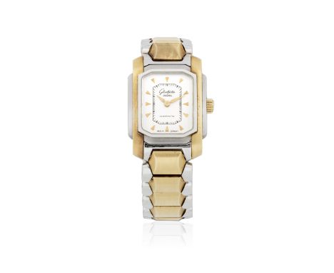 Glashutte. A lady's stainless steel and 18K gold manual wind bracelet watchModel: Lady KarreeDate: Circa 2010Movement: 17-jew