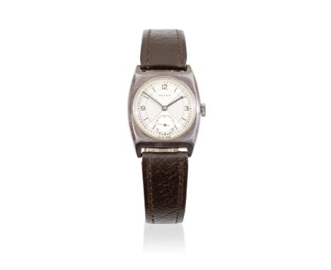 Rolex. An early silver manual wind tonneau form wristwatch with sectored dialReference: 1396Date: Glasgow Import mark for 193