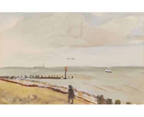 ▴ Helen Roeder (1909-1999)The beach at Southwoldsigned 'Helen R' l.l., watercolour heightened with white17 x 24.5cmCondition 