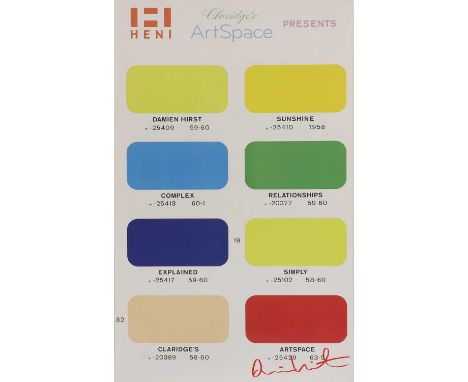 ▴ Damien Hirst (b.1965)'Claridges ArtSpace'a double-sided offset lithographic poster in colours, 2021, signed in felt-tip pen