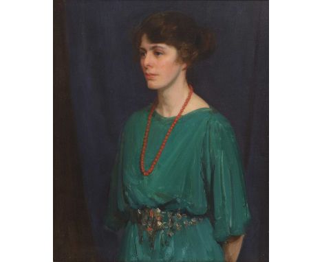 ▴ Harold Speed (1872-1957)'Lady in Green'signed and dated 'HAROLD SPEED 1919' l.l., oil on canvas78 x 64cmProvenance: Sotheby
