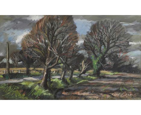 ▴ Rowland Suddaby (1912-1972)Road through the treessigned 'R. Suddaby' l.r., watercolour and gouache36 x 54cmProvenance: With