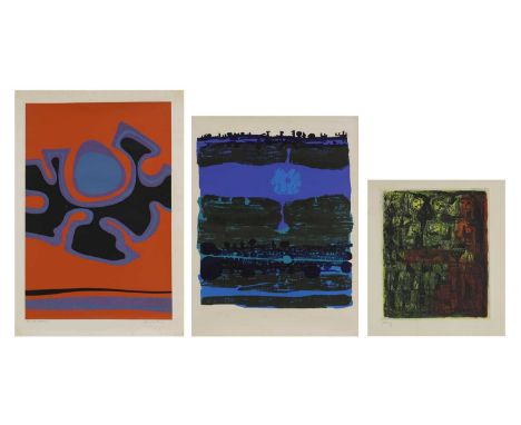 ▴ Ronald King (b.1932) 'Slate Lichen II'screenprint in colours, 1966, signed 'Ronald King' in pencil l.r., inscribed with tit