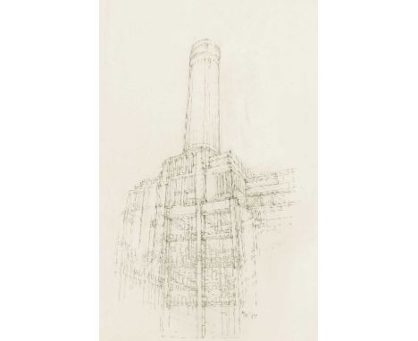 ▴ Michael Warren (b.1942)Battersea Power Station chimneysigned with initials and dated '89' l.r., pencil87 x 54cmExhibited: C