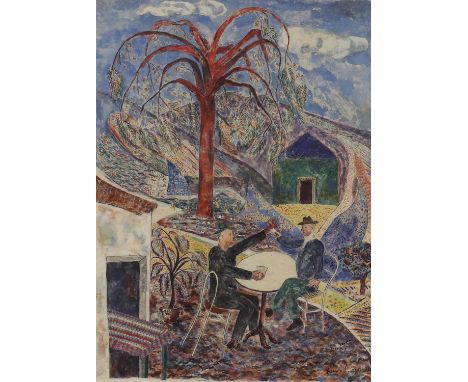 ▴ Renos Loizou (Cypriot-British, 1948-2013)'Playing Cards'signed 'Reno Loizou' l.r., inscribed and dated 'To Caroline &amp; J