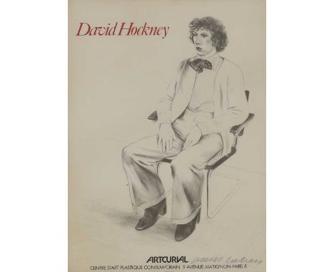 ▴ David Hockney OM CH RA (b.1937)'Gregory Evans'lithograph in colours, 1979, signed 'David Hockney' in pencil l.r., an Artcur