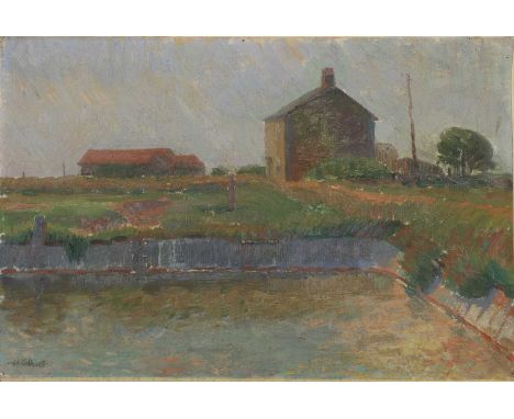 ▴ Henry Collins (1910-1994)‘Oyster Beds - Brightlingsea, Essex' signed 'H. Collins' l.l., inscribed with title and dated 'c.1
