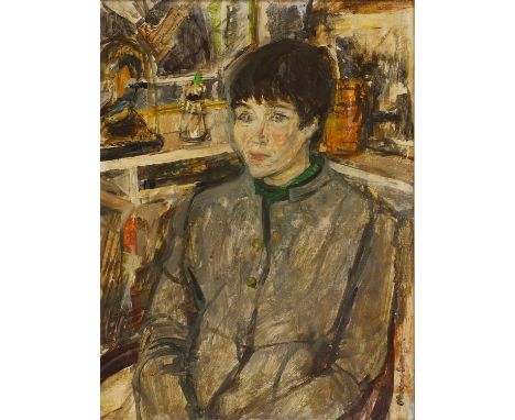 ▴ Olwyn Bowey RA (b.1936)Portrait of Anne Parkersigned 'Olwyn Bowey' l.r., inscribed on frame verso 'Anne Parker- next door n