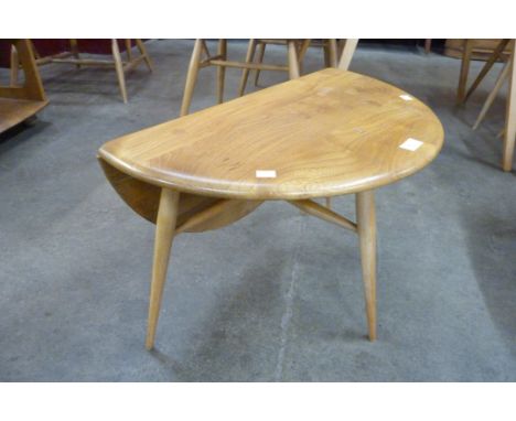 An Ercol Blonde elm and beech 308 model drop-leaf occasional table 