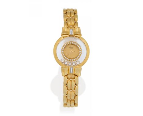 CHOPARDHappy Diamonds. Schmuckuhr. Herkunft: Schweiz, Genf. Datierung: Um 2000. Werk: Quarz, Cal. 201. Gehäuse/Armband: 750/-