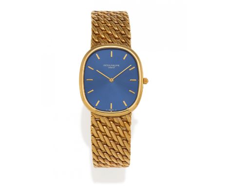 PATEK PHILIPPEEllipse. Armbanduhr. Herkunft: Schweiz, Genf. Datierung: 1990. Werk: Automatik, Cal. 240. Gehäuse/Armband: 750/